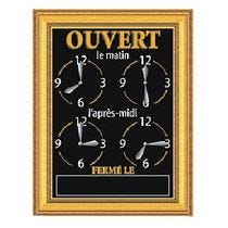 Paneel met openingsuren en andere