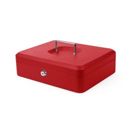 Geldkoffer staal rood 330x235x90mm Geldkoffer staal rood 330x235x90mm