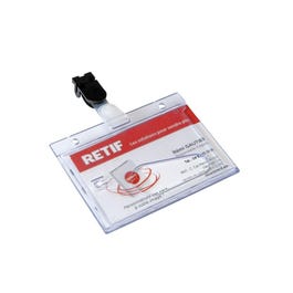Badge met klem 6x9cm - per 25 Badge met klem 6x9cm - per 25