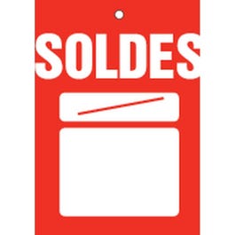 Gaatjesetiket Soldes rood 48x66mm (FR) - per 500