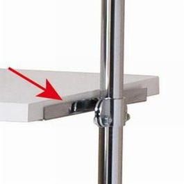 Plankdrager voor legbord chroom TVB buis van Ø25mm Plankdrager voor legbord chroom TVB buis van Ø25mm