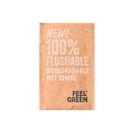 Reinigingsdoekjes voor handen kraft Feel Green 50 g/m2 6,8x10cm wit cellulose -