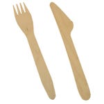 Bestek hout Pure mes en vork 16.5cm - per 500