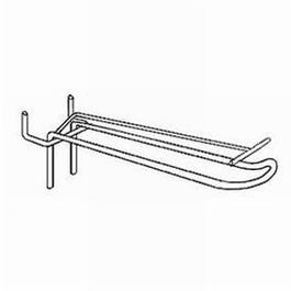 Perfohaak dubbel chroom met etikethouder 20cm - per 20 Perfohaak dubbel chroom met etikethouder 20cm - per 20