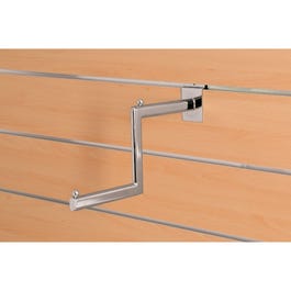 Presentatiestang trapsgewijs chroom TBV lamellenwand 35cm Presentatiestang trapsgewijs chroom TBV lamellenwand 35cm