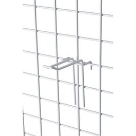 Roosterhaak dubbel wit voor rooster 10cm - per 20 Roosterhaak dubbel wit voor rooster 10cm - per 20