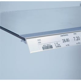 Etikethouder transparant voor glazen legbord kristal afwerking 26x688mm Etikethouder transparant voor glazen legbord kristal afwerking 26x688mm