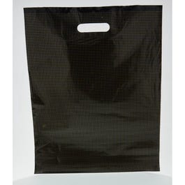 Plastic tas uitgesneden handvatten zwart goud 40x5x50cm - per 200 Plastic tas uitgesneden handvatten zwart goud 40x5x50cm - per 200