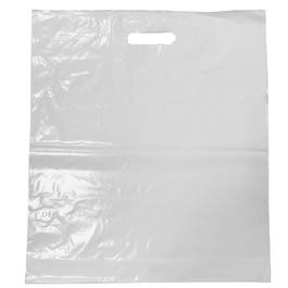 Plastic tas uitgesneden handvatten wit 45x50+4cm - per 100 Plastic tas uitgesneden handvatten wit 45x50+4cm - per 100