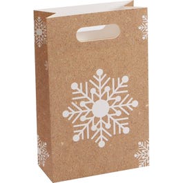Luxe draagtas nature vlokken 19+9x30cm - per 12 Luxe draagtas nature vlokken 19+9x30cm - per 12