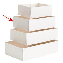 Taartdoos wit karton zonder deksel 16x12x5cm - per 100 Taartdoos wit karton zonder deksel 16x12x5cm - per 100