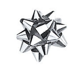 Cadeaustrik ster zelfklevend zilver Ø3,5cm - per 100 Cadeaustrik ster zelfklevend zilver Ø3,5cm - per 100