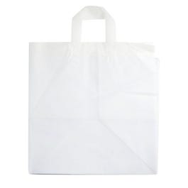 Plastic tas met lus kartonnen bodem 37x34x40cm - per 20 Plastic tas met lus kartonnen bodem 37x34x40cm - per 20