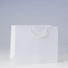 Luxe draagtas glans wit 32x13x26cm - per 12 Luxe draagtas glans wit 32x13x26cm - per 12