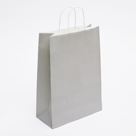 Krafttas met gedraaide handvatten grijs 27x12x37cm - per 50 Krafttas met gedraaide handvatten grijs 27x12x37cm - per 50