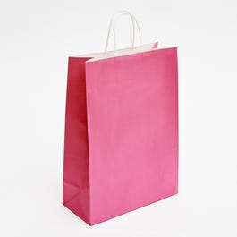 Krafttas met gedraaide handvatten fuchsia 27x12x37cm - per 50 Krafttas met gedraaide handvatten fuchsia 27x12x37cm - per 50