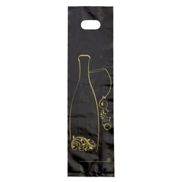 Flestas 1 fles plastic met uitgesneden handvatten zwart 12x46+6cm - per 50 Flestas 1 fles plastic met uitgesneden handvatten zwart 12x46+6cm - per 50