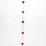Slinger 6 harten rood glitter L 118cm