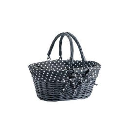 Mand ovaal naturel met zwarte stof - 34 x 26 x 28cm Mand ovaal naturel met zwarte stof - 34 x 26 x 28cm