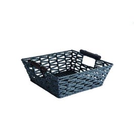 Mand rechthoekig hout met handvatten zwart 26x26x11,5cm Mand rechthoekig hout met handvatten zwart 26x26x11,5cm