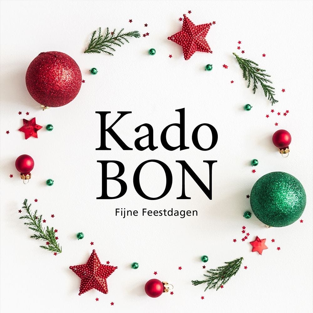 Kadobon Fijne feestdagen Kerst kroon 12x12cm per 12 RETIF